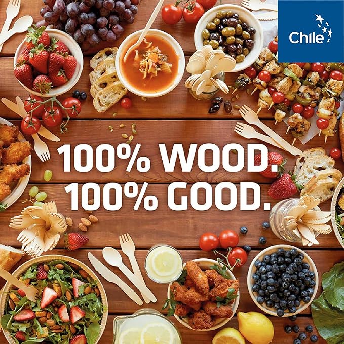 Disposable Wooden Cutlery Set - 100% Home Compostable - 50 Wrapped Sets Dispenser (Fork, Knife, Spoon & Napkin), 6.5", Bamboo Utensils Alternative, Eco-Friendly, Carbon Neutral Certified