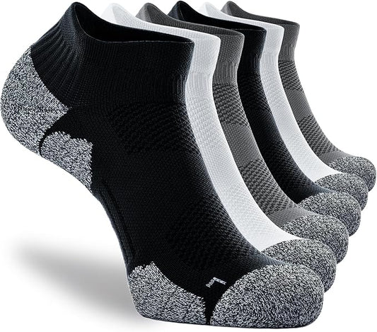 CWVLC Unisex Cushioned Compression Athletic Ankle Socks Multipack