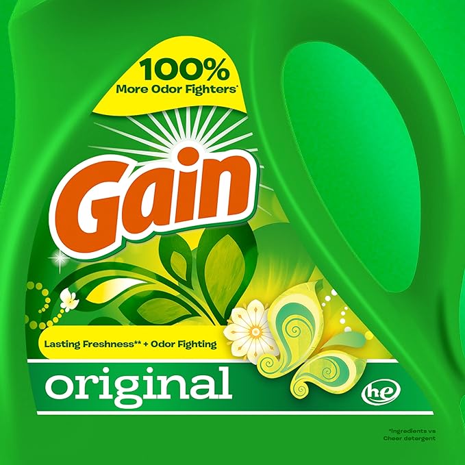 Gain + Aroma Boost Liquid Laundry Detergent Original Scent 107 Loads 154 oz HE Compatible (Pack of 2)