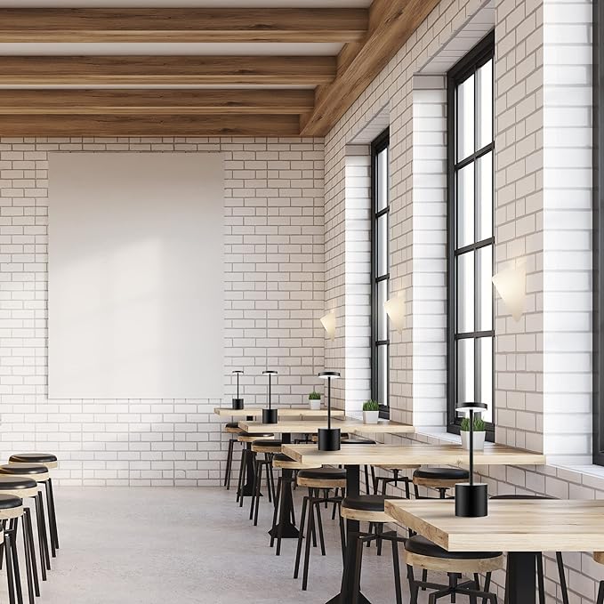 LED Cordless Table Lamps Set of 2,Portable Rechargeable 5000mAh Outdoor Table Lamp,3 Color Stepless Dimming Battery Powered Lamp, Table Light for Dinner/Patio/Restaurant/Bedroom.(Black)