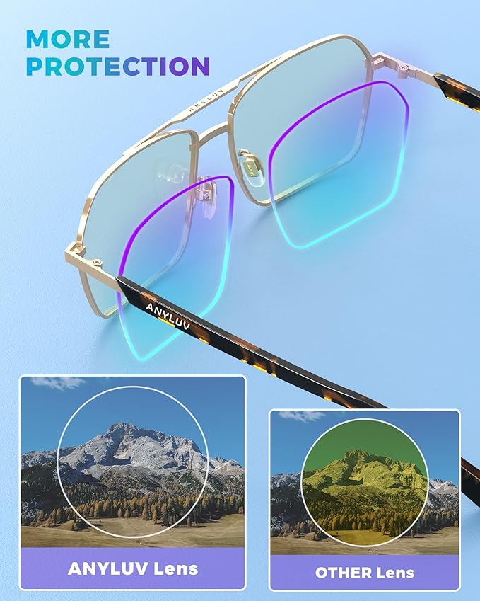 ANYLUV Blue Light Glasses Men/Women, Blue Light Blocking Glasses, Computer Screen Blocker Eyes Protection Glasses