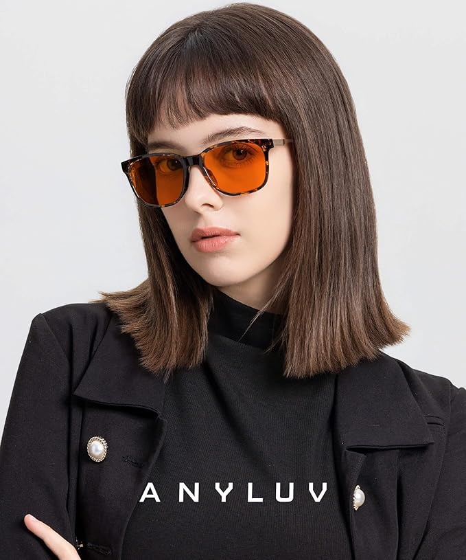 ANYLUV Blue Light Glasses for Men, Computer Gaming Glasses men, Stylish Anti Eyestrain Blue Light Blocking Glasses Men