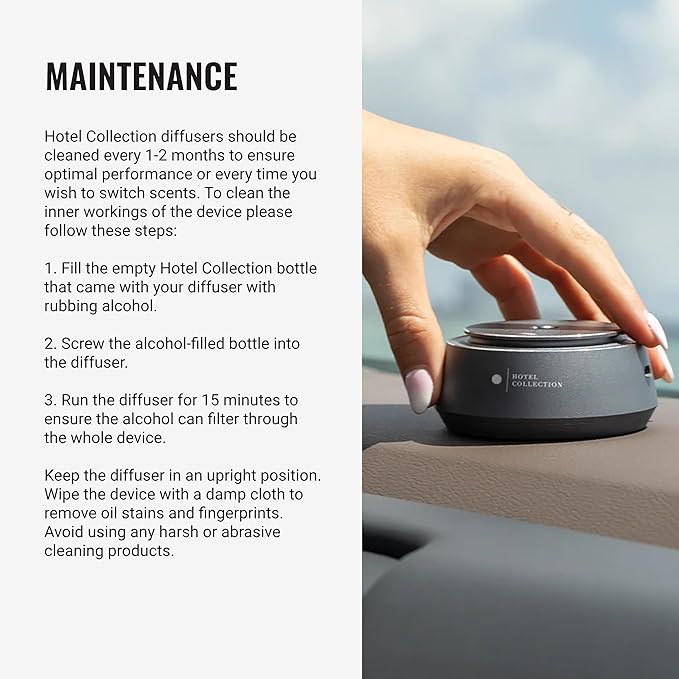 Hotel Collection Chauffeur Car Scent Diffuser Portable Air Freshener Luxury Nebulizing Diffuser Aromatherapy Diffuser for Essential Oils Cordless Super Quiet Device Oil Not Included