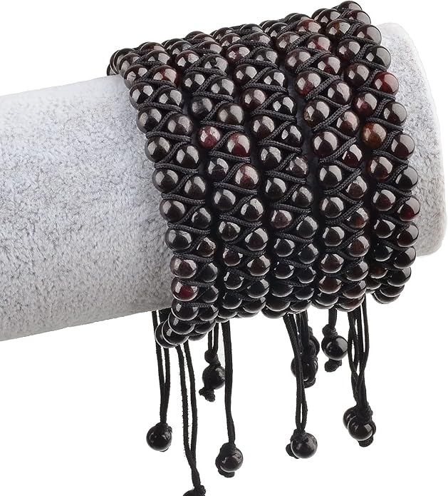 MASSIVE BEADS Double Layer Natural Chakra Healing Power Crystals Macrame Bracelet Yoga Stone Beads Gemstone Meditation Relax Anxiety Bangle for Unisex Women Men