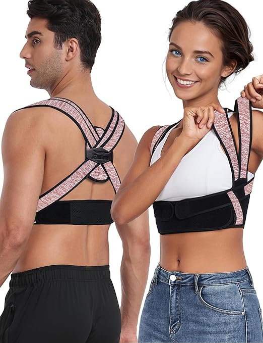 Posture Corrector for Women Men,BI-Straps Back Straightener - Bamboo Fiber Back Brace Posture Corrector - Instant Upper Back Pain Relief