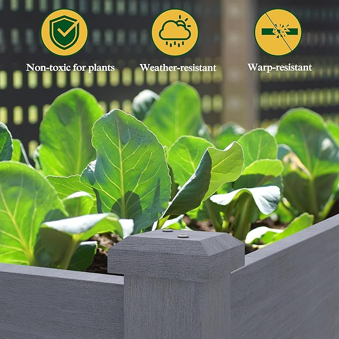 47.1x22.6x32.7in Raised Garden Bed Featuring Legs, Outdoor Elevated Wood Planted Box Equipped with Wheels & Shelf for Vegetable Flower, Backyard and Patio, Gray