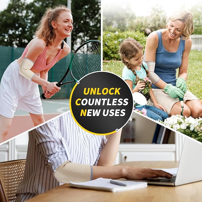 CAMBIVO 2 Pack Elbow Brace for Tendonitis, Tennis Elbow Compression Support Sleeve for Golfers Elbow Pain Relief, Arthritis, Bursitis, Workout, Weightlifting