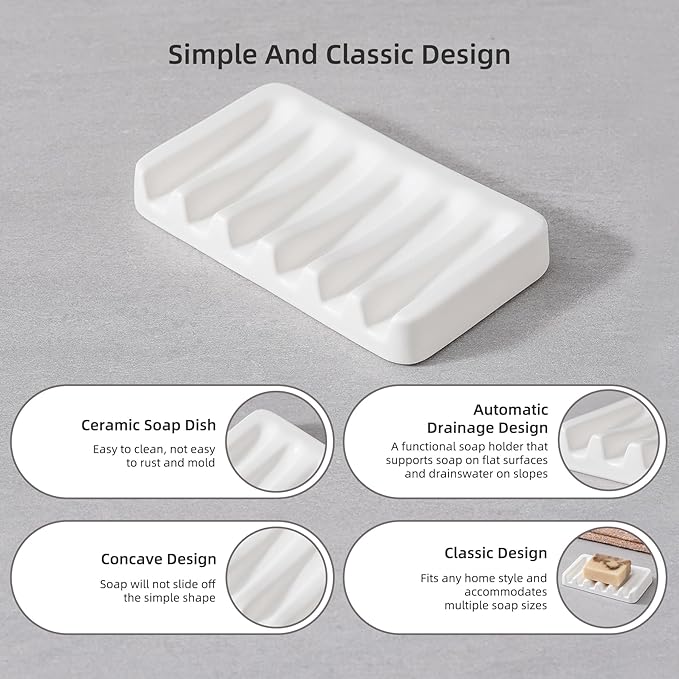 Ceramic Bathroom Accessories Set,Lotion Soap Dispenser and Toothbrush Holder Set, Soap Dish, Apothecary Jars,Rustic Farmhouse Decor, Bathroom Home Decor (White Set, Liquid)