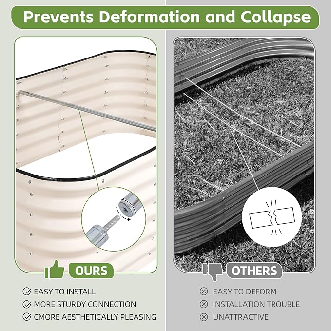 GoCampDriect 4 in 1 Raised Garden Bed - 5x3x1.4ft Galvanized Raised Garden Boxes Outdoor Corrosion Resistant | Variable Shape 6x2x1.4ft Metal Raised Garden Beds for Planting Vegetable, Fruits,Flower