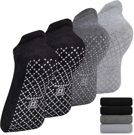 unenow Unisex Non Slip Grip Socks with Cushion for Yoga Pilates Barre Home & Hospital