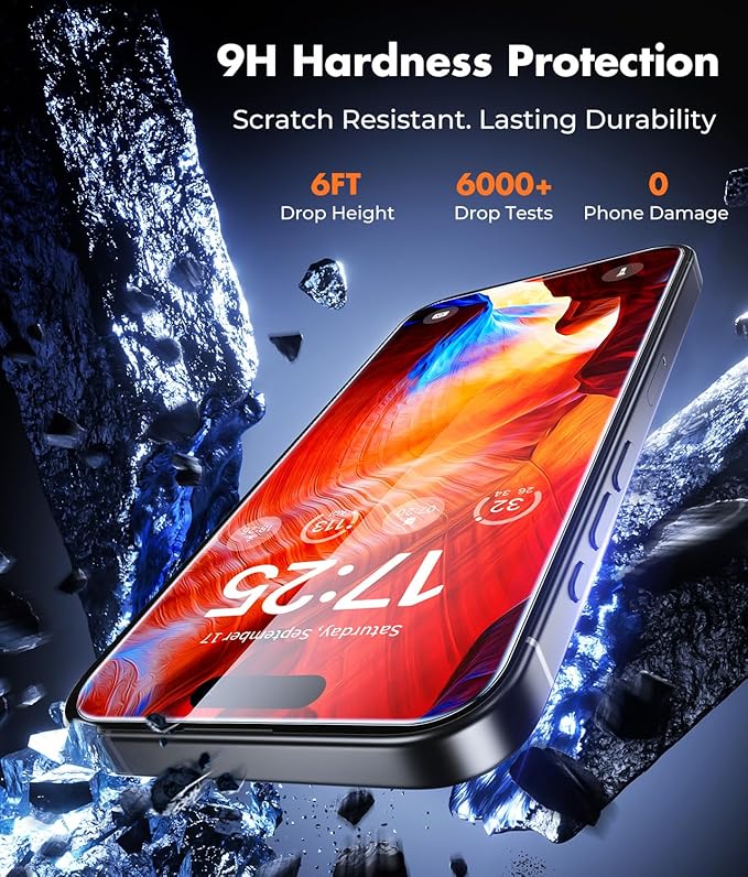 UNBREAKcable 2-Pack Screen Protector for iPhone 15 Plus, Double Shatterproof Tempered Glass [Easy Installation Frame] [9H Hardness] [99.99% HD Clear] [Case Friendly] for Apple iPhone 15 Plus 6.7 inch