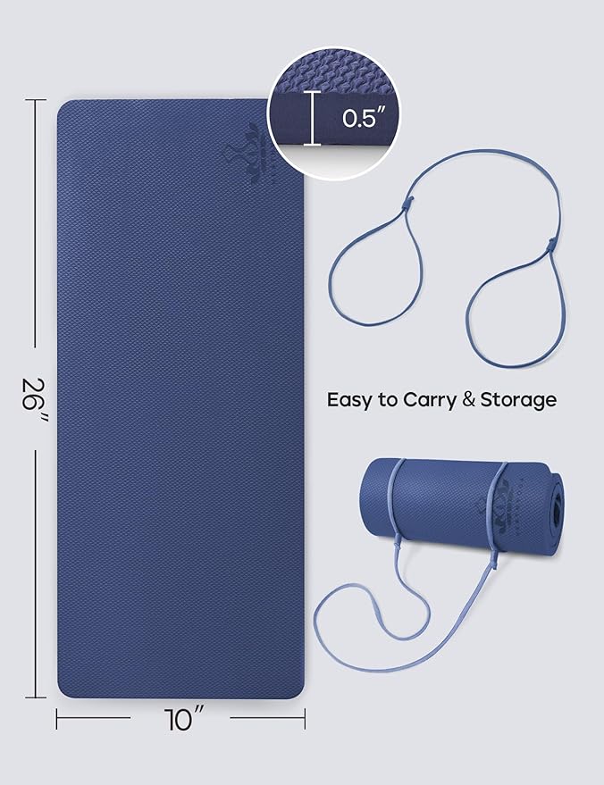 Yoga Knee Pads Cushion Non-Slip Knee Mat by Heathyoga, Knee Pad for Gardening Yard Work, Yoga Knee Pad Cushion for Yoga and Floor Exercises Yoga Mat Accessory 26"x10"x0.5"