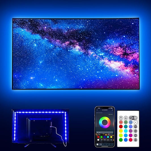 PANGTON VILLA Led Lights for TV LED Backlight,16.4FT RGB Smart LED Strip Lights for 65-75in TV, Bluetooth APP & Remote Control Music Sync & Multi-Scene Modes-USB Powered LED Lights for Bedroom/Gaming