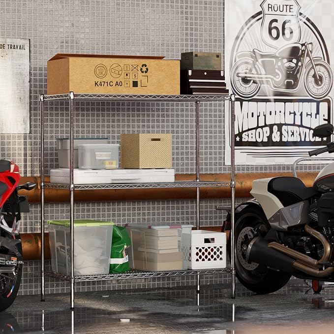 21" Deep x 48" Wide x 54" Height Wire Shelving Kit | 3-Tier | NSF Commercial Storage Rack Unit