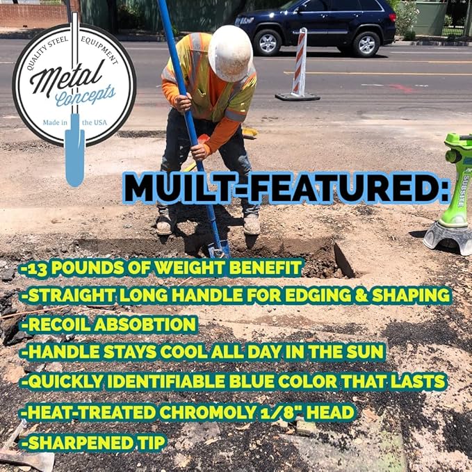 Heavy-Duty All-Steel Sharpshooter Shovel - Weighted Long Handle and Hardened/Heat-Sharpened Chromoly 15 Inch Head