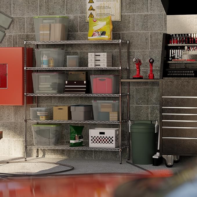 18" Deep x 54" Wide x 64" Height Wire Shelving Kit | 5-Tier | NSF Commercial Storage Rack Unit