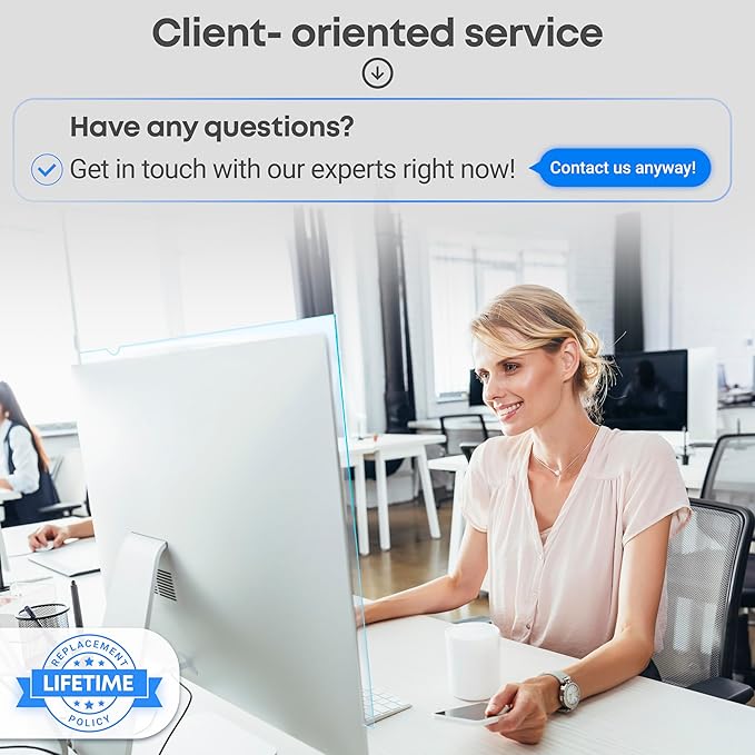 24 inch Blue Light Blocking Screen Protector Panel for 16:9 Widescreen Computer Monitor and Laptop - PC Anti-UV Eye Protection Filter Film - Anti-Scratch Diagonal Frame Shield [2 Pack]