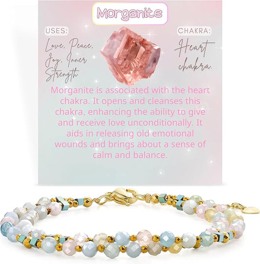 Crystal Beaded Bracelets, Chakra 4mm Natural Stone Beads Bracelets, Gemstone Spiritual Jewelry Gifts for Women