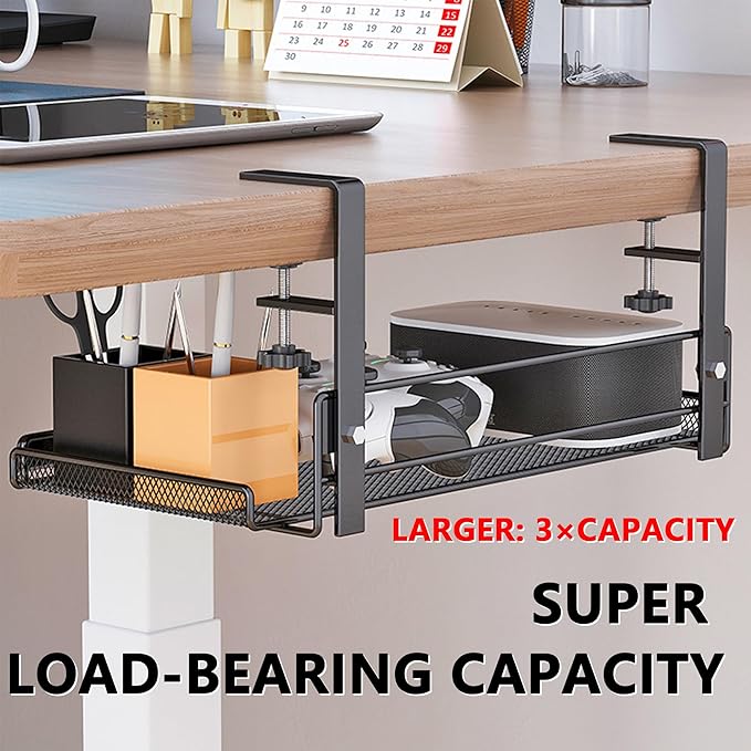 Under Desk Cable Management Tray Cord Wire Shelf Organizer (Medium)