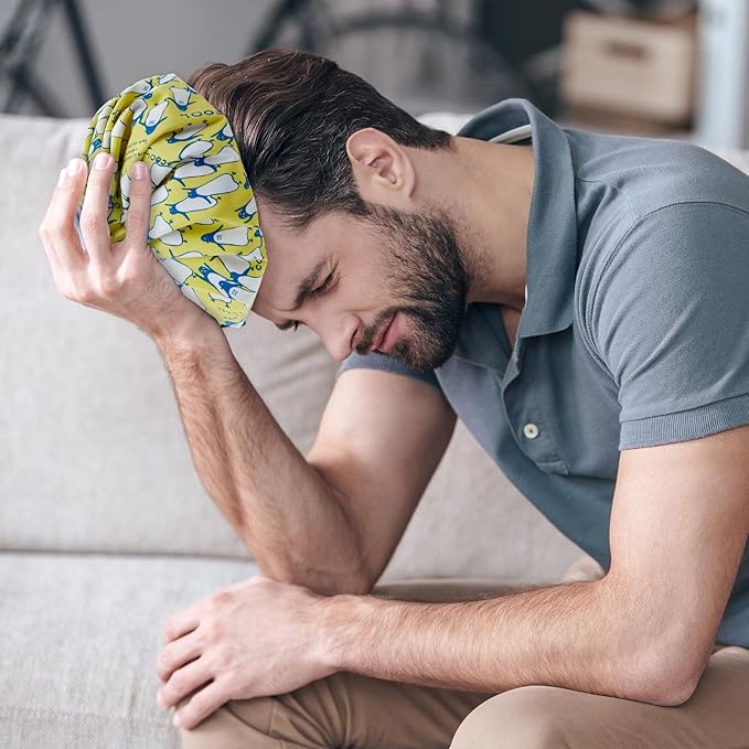 Juvale Reusable Ice Packs for Injuries - Small (5.8 in), Medium (9 in) & Large (10.5 in), 3 Pack, Penguin Print - Ice Bag Screw Top for Pain Relief & Headache