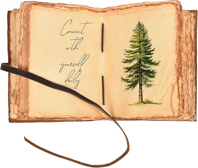 LEATHER VILLAGE Vintage Leather Journal with Psalm 46:10 Bible Verse–13''x8'' Embossed Prayer Study Journal for Women & Men – 200 Pages Handmade Cotton Deckle Edge Watercolor Paper - Cappuccino Brown