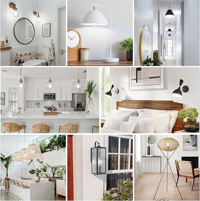 MAXvolador Vintage LED Edison Bulb Dimmable 60W Equivalent 850 Lumens, 6W Edison Light Bulbs 5000K, Antique ST58 LED Filament Bulb E26 Base, Pack of 4