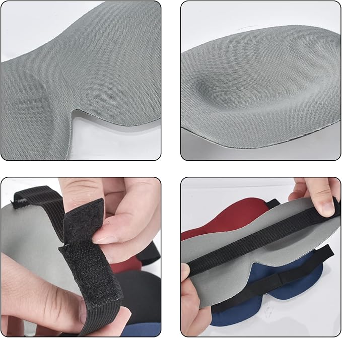 AccEncyc 4 Pcs Sleep Mask 3D Eye Mask for Sleeping Eye Covers for Back and Side Sleeper at Travel, Sleep, Airplane