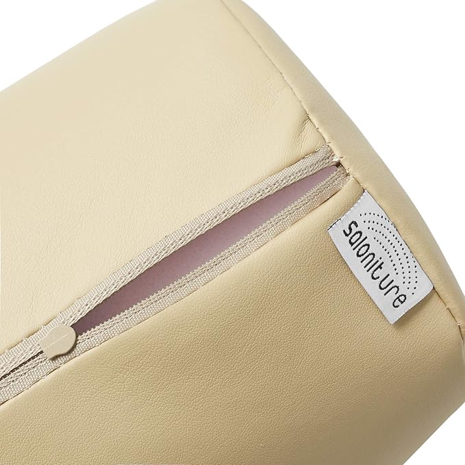 Saloniture Full Round Massage Table Bolster Pillow Pad - 26 x 6 Inch - Cream