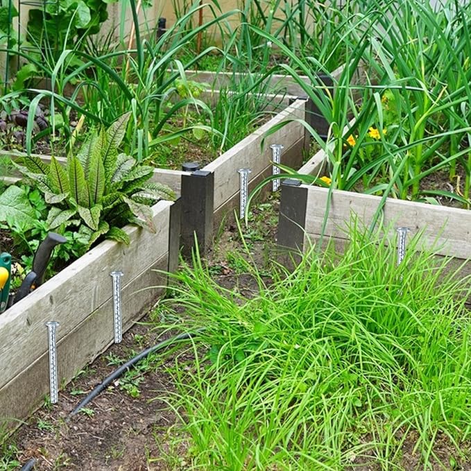 MIVIDE 12 Pack 14 Inch Silver Rebar Stakes, 1/2 Inch Diameter, Galvanized Steel Ground Anchors, Heavy Duty Metal Rebar Stakes for Speed Bumps, Garden Plants, Wheel, Wood, Tent