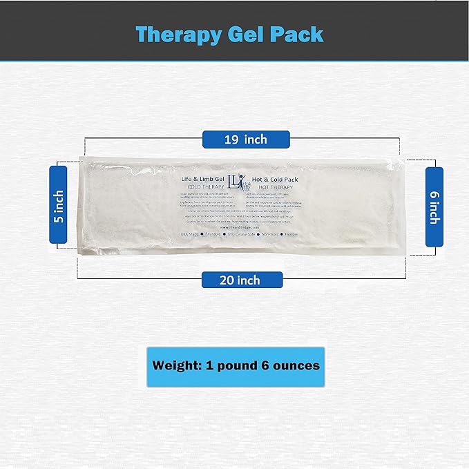 Hot and Cold Thermal Therapy Gel Ice Pack Long 6" x 20" By Life and Limb Gel (2)