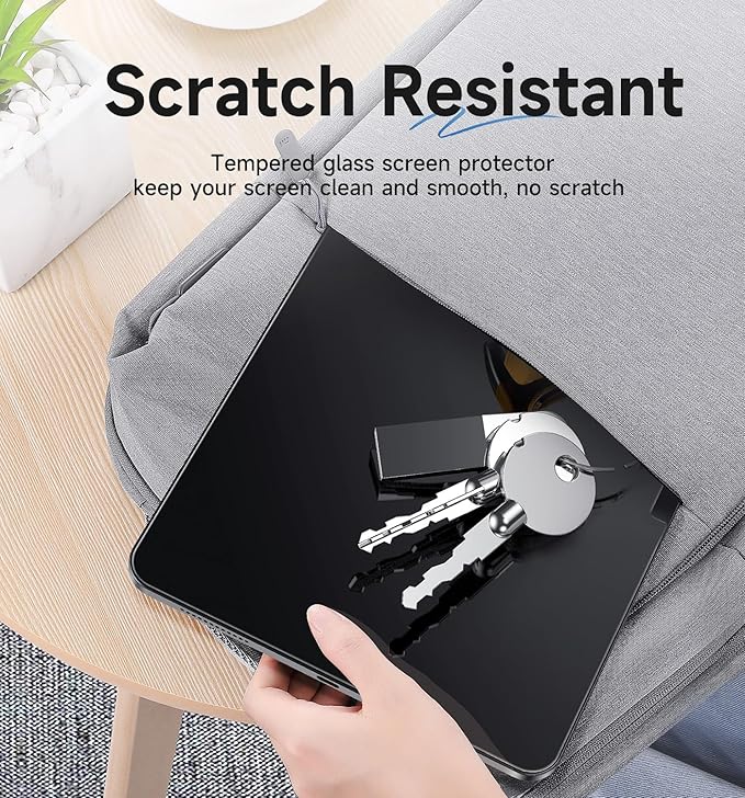 MAGIC JOHN for iPad Air 11 inch Screen Protector M2 [6th 2024] Tempered Glass, Auto Dust-Elimination, Bubble Free, HD Clear, Easy Installation,High Sensitivity