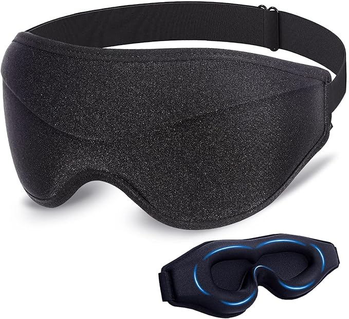 Eye Mask for Sleeping Blackout - AUPHIL 3D Contoured Eye Cover Blindfold Sleeping Mask, Zero Pressure Eye Cup Sleep Mask for Women Men Side Sleeper 100% Light Blocking, Eye Mask for Travel Flight Nap