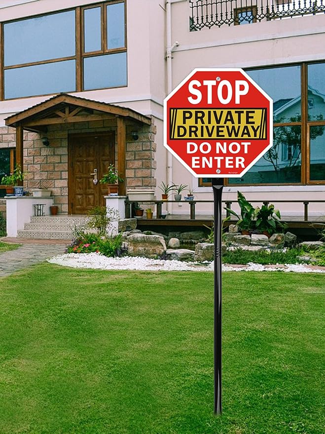 Heavy Duty Metal Yard Sign Stakes, Black, 36 Inch Length, Outdoor Lawn Sign Posts with Hardware, 2 Pack