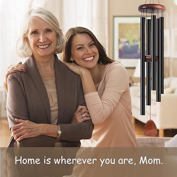 50 Inch Wind Chimes for Outside. Deep Tone Large Wind Chimes with 5 Aluminum Tubes Courtyard Decoration. Windchimes Outdoor Create an Enjoyable Atmosphere & Give Mom a Gift