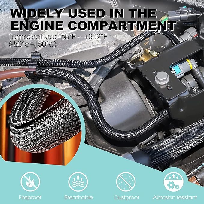 AGPTEK Cable Sleeve Cover, 2Pack 5ft - 1.8 inch Desk Cord Organizer Cable Hider, Home Office Wire Management Computer TV Wire Loom Tubing, Pet Proof Cord Protector, from Cat Dog Chewing, Black