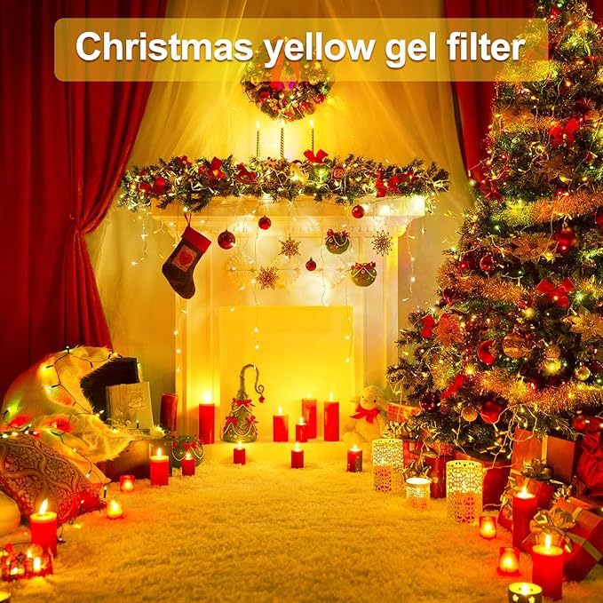 (10 Pcs) Gel Light Filter, Yellow and Orange Transparent Color Lighting Gel Filter Correction Plastic Sheets 8.5 x 11 Inch for Film, Video, Photo, Stage