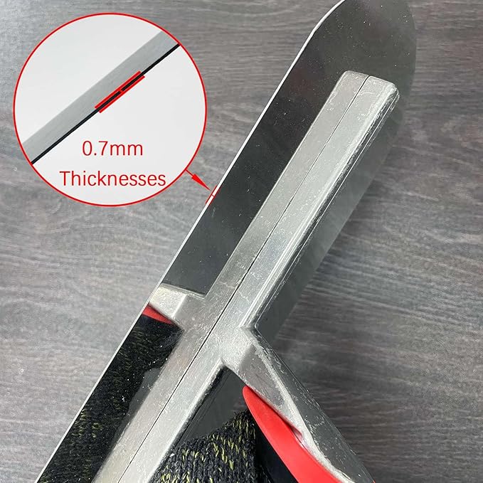 2 Pieces Pool Trowel, 0.7mm Thickness Stainless Steel Flat Finishing Trowel Set with Rubber Handle, Concrete Hand Tools for Drywall Repairs and Spreading