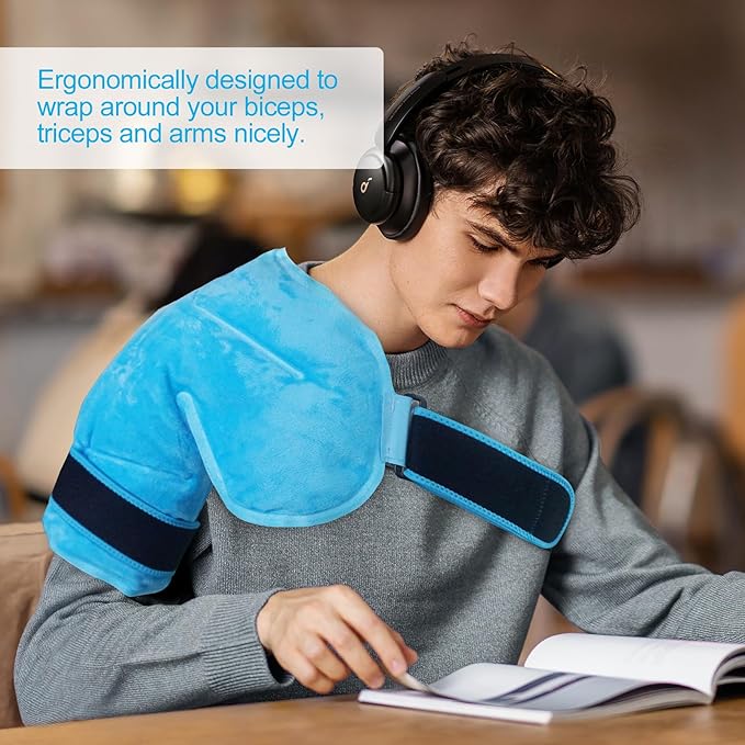 Shoulder Ice Pack Rotator Cuff Cold Therapy Wraps, Reusable Shoulder Arm Gel Pack Hot Cold Compress Pain Relief for Injuries, Recovery After Surgery, Tendonitis, Shoulder Wrap for Left Right Shoulder