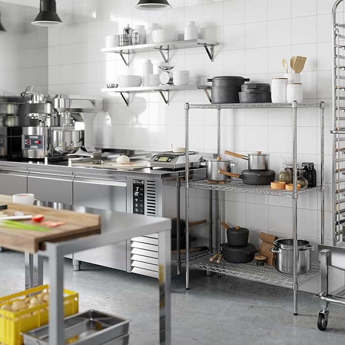 18" Deep x 36" Wide x 54" Height Wire Shelving Kit | 3-Tier | NSF Commercial Storage Rack Unit