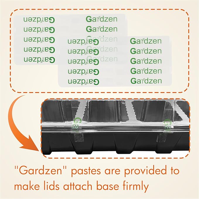 Gardzen 10-Pack Seed Starter Kits, Reusable Plant Germination Trays with Total 150-Cell, Seed Starter Tray with Humidity Vented Domes and Bases for Starting Vegetable Flower Herb Seeds 15" x 9"