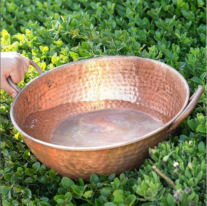 Hand-Hammered Copper Foot-Bath Bowl