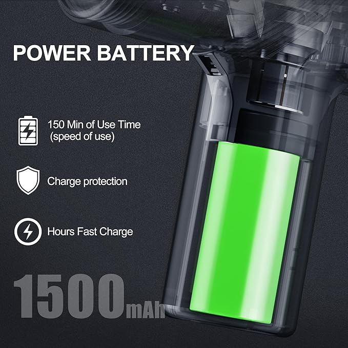 Massage Gun Deep Tissue,Small Travel Percussion Massage Gun with 4 Massage Heads 6 Speeds for Relieving Muscle Soreness for Office Gifts（Blue）