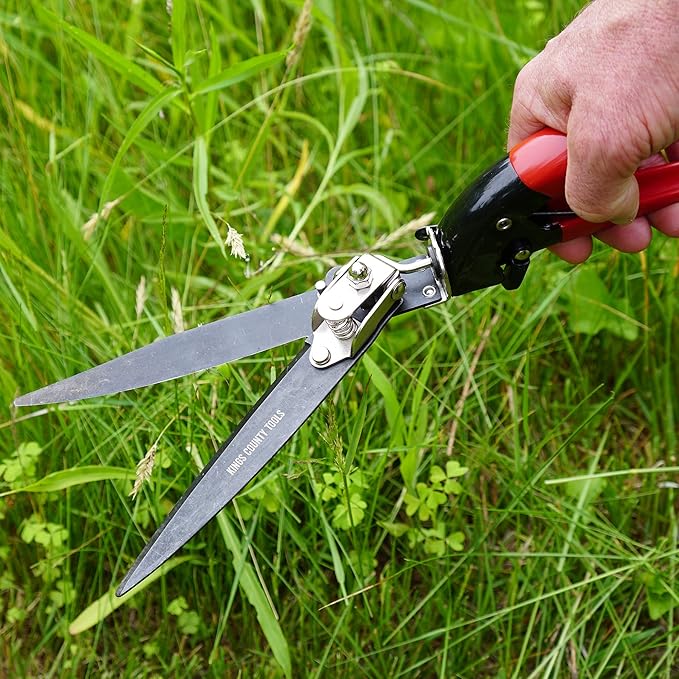 Grass Shears - Garden Clippers with Rotating Handle - Grass Cutter Edging Shears - Hedge Trimmer Garden Shears - Hedge Clippers or Yard Scissors for Outdoor Edges and Hedges by Kings County Tools