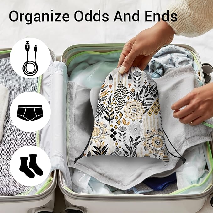 Abstract Floral Gymnastics Drawstring Bags Lightweight Small Gym String Bag for Dancer Gymnasts