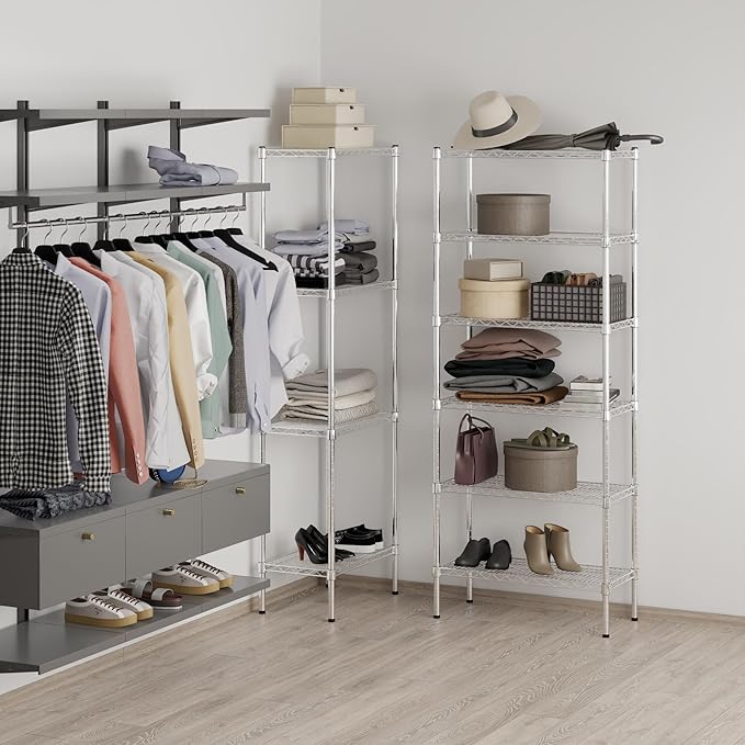 14" Deep x 30" Wide x 74" Height Wire Shelving Kit | 6-Tier | NSF Commercial Storage Rack Unit