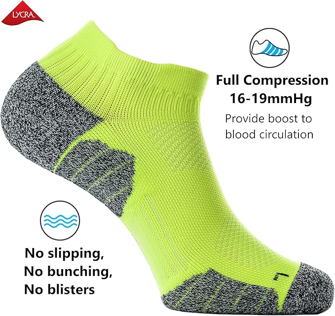 CWVLC Unisex Cushioned Compression Athletic Ankle Socks Multipack