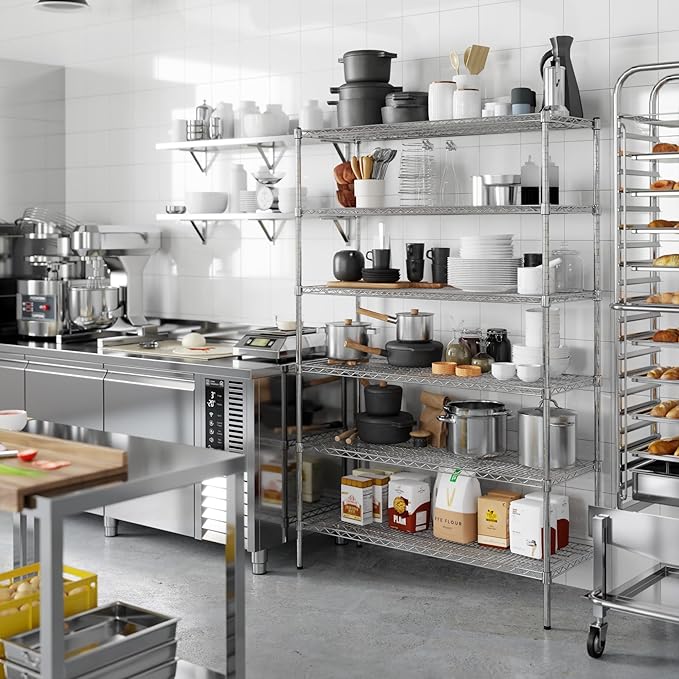 18" Deep x 48" Wide x 74" Height Wire Shelving Kit | 6-Tier | NSF Commercial Storage Rack Unit