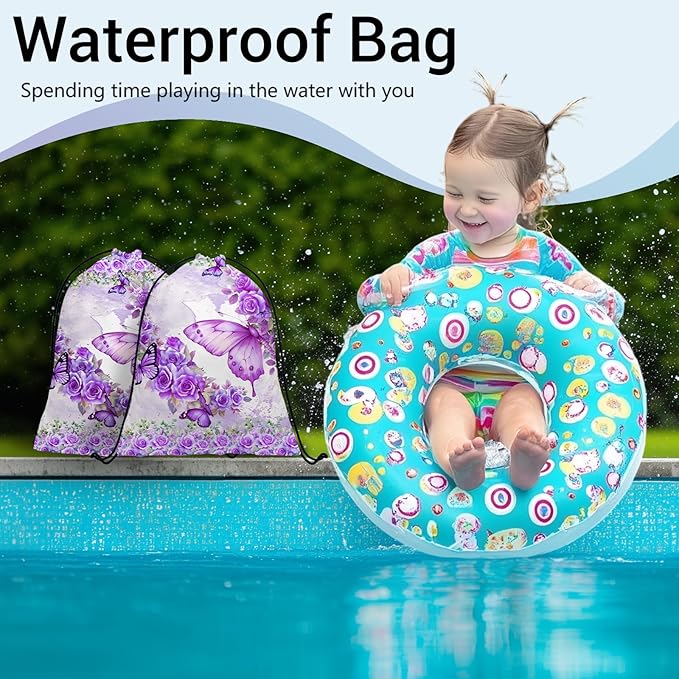 Rose Flower Butterfly Grip Bag for Gymnast Adjustable Women Sports Gymnastics Drawstring Bag