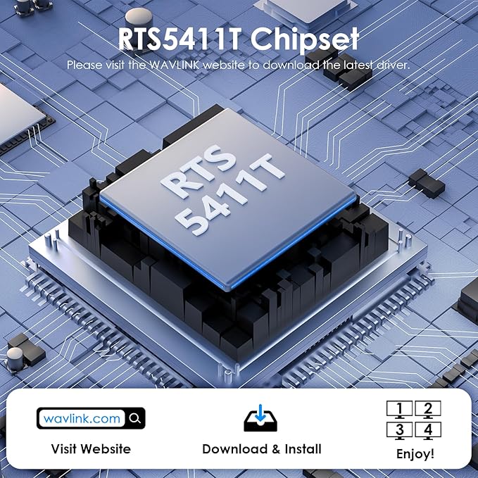 WAVLINK USB C to Quad HDMI 4K Adapter, Universal USB A to HDMI Docking Dual Triple Display Station for Windows, Mac M1/M2/M3/M4, Thunderbolt, USB-C Laptops