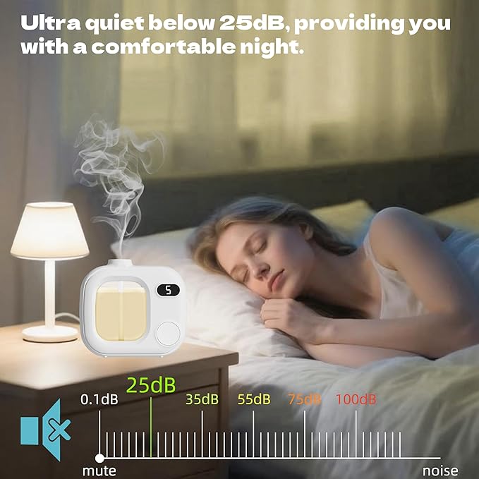 Waterless Essential Oil Aromatherapy Diffuser Mini Led Wireless Smart Aroma 360 Small Difusor Cordless for Home Large Rooms Scent Bathroom Hotel Collection Office Car Fragrance Air Scent Humidifier